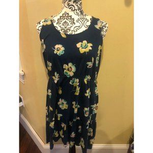 Lauren conrad xl teal floral blue dress